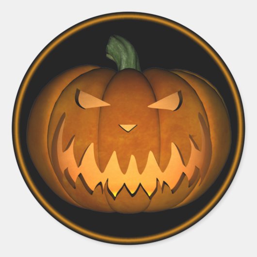 Jack o' Lantern Ronde Sticker (Voorkant)