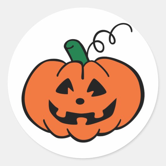 Jack O Lantern Ronde Sticker (Voorkant)