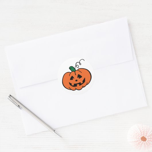 Jack O Lantern Ronde Sticker (Envelop)