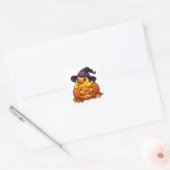 Jack-o'-Lantern Rubber Eend Halloween Vierkante Sticker (Envelop)