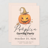 Jack-O' Lantern Rustiek Pompoen Carving Party Kaart (Voorkant / Achterkant)
