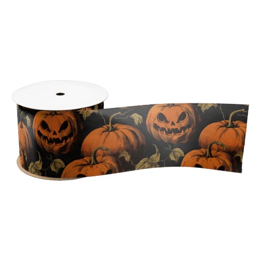 Jack O Lantern Satijnen Lint (Spoel)
