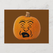 Jack o' Lantern Scared Face, Halloween Pumpkin Briefkaart (Voorkant)