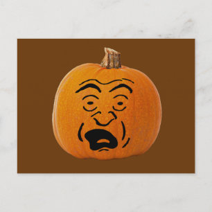 Jack o' Lantern Scared Face, Halloween Pumpkin Briefkaart