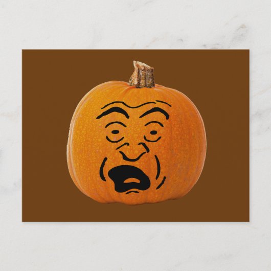 Jack o' Lantern Scared Face, Halloween Pumpkin Briefkaart (Voorkant)