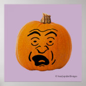 Jack o' Lantern Scared Face, Halloween Pumpkin Poster (Voorkant)