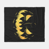 Jack O Lantern Scary Carved Pumpkin Face Halloween Fleece Deken (Voorkant (Horizontaal))