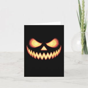 Jack O Lantern Scary Carved Pumpkin Face Halloween Kaart