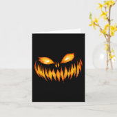 Jack O Lantern Scary Carved Pumpkin Face Halloween Kaart (Gele Bloem)