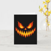 Jack O Lantern Scary Carved Pumpkin Face Halloween Kaart (Gele Bloem)