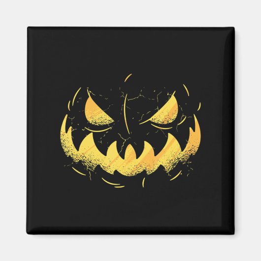 Jack O Lantern Scary Carved Pumpkin Face Halloween Magneet (Voorkant)