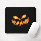 Jack O Lantern Scary Carved Pumpkin Face Halloween Muismat (Met muis)