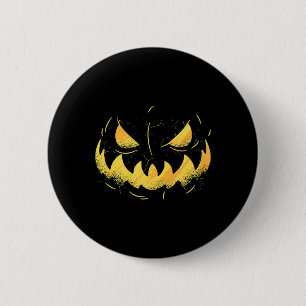 Jack O Lantern Scary Carved Pumpkin Face Halloween Ronde Button 5,7 Cm