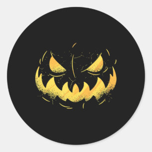 Jack O Lantern Scary Carved Pumpkin Face Halloween Ronde Sticker