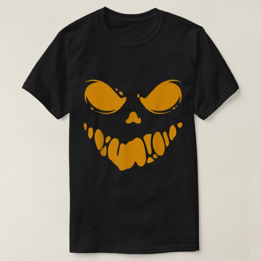Jack O Lantern Scary Carved Pumpkin Face Halloween T-shirt (Design voorkant)