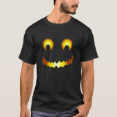Jack O Lantern Scary Carved Pumpkin Face Halloween T-shirt (Voorkant)