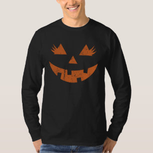 Jack o Lantern Scary Halloween Pumpkin Face Women T-shirt