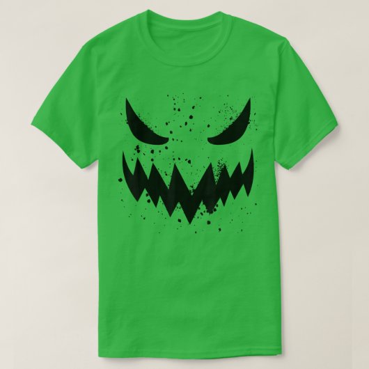 Jack O Lantern Scary Pumpkin Face Funny Halloween T-shirt (Design voorkant)