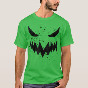 Jack O Lantern Scary Pumpkin Face Funny Halloween T-shirt