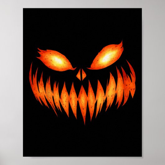 Jack O Lantern Scary Pumpkin Face Halloween Costum Poster (Voorkant)
