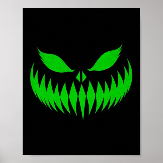 Jack O Lantern Scary Pumpkin Face Halloween Costum Poster (Voorkant)