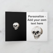 Jack O Lantern Schedel Halloween Gotisch Feestdagen Kaart (Binnen)