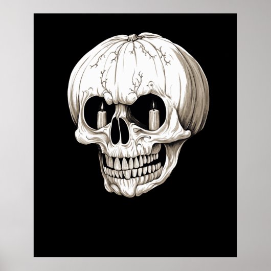 Jack O Lantern Schedel Halloween Gotisch Poster (Voorkant)