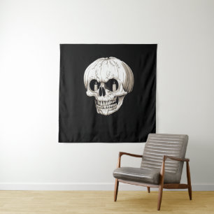 Jack O Lantern Schedel Halloween Gotisch Wandkleed