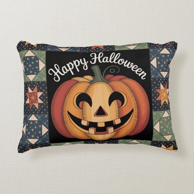 Jack-O'-Lantern Sierkussen Hoesje Accent Kussen (Voorkant)