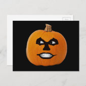 Jack o' Lantern Sinister Face, Halloween Pumpkin Briefkaart (Voorkant / Achterkant)
