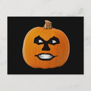 Jack o' Lantern Sinister Face, Halloween Pumpkin Briefkaart