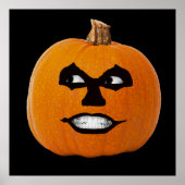 Jack o' Lantern Sinister Face, Halloween Pumpkin Poster (Voorkant)