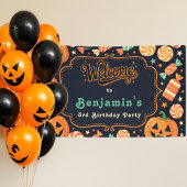 Jack-O'-Lantern & Snoep Halloween Verjaardagsfeest Spandoek