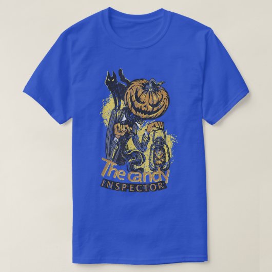 Jack O Lantern Snoep Inspector Halloween grunge vi T-shirt (Design voorkant)