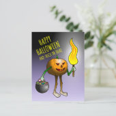 Jack-o-lantern snoep ophalen feestdagenkaart (Staand voorkant)