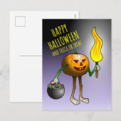 Jack-o-lantern snoep ophalen feestdagenkaart (Voorkant / Achterkant)