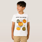 Jack o' Lantern Spinnenweb Halloween T-shirt (Voorkant volledig)