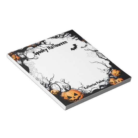 Jack O Lantern Spooky Halloween Notitieblok (Schuin)