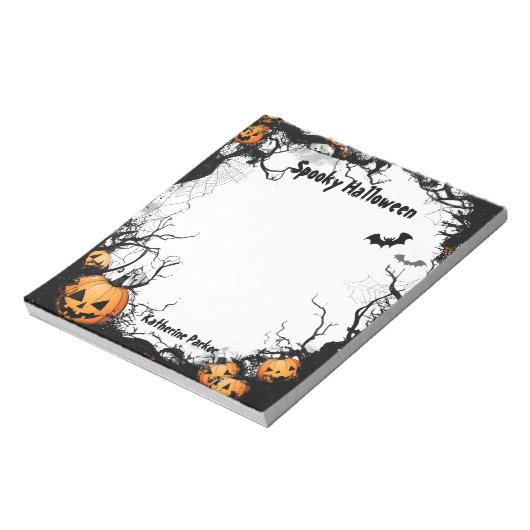 Jack O Lantern Spooky Halloween Notitieblok (Linkerzijde)