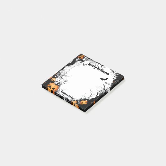 Jack O Lantern Spooky Halloween Post-it® Notes (Schuin)