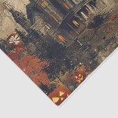 Jack O Lantern Spooky Mansion Halloween Decoupage Tissuepapier (Detail)