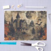 Jack O Lantern Spooky Mansion Halloween Decoupage Tissuepapier (Craft)