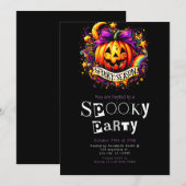 Jack-O' Lantern Spooky Minimalist Halloween Party Kaart (Voorkant / Achterkant)