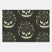 Jack O Lantern Spooky Pumpkin Halloween Black Inpakpapier Vel (Voorkant 3)