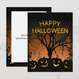 Jack-o-lantern Spooky Tree Halloween Briefkaart