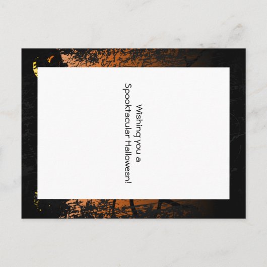 Jack-o-lantern Spooky Tree Halloween Briefkaart (Achterkant)