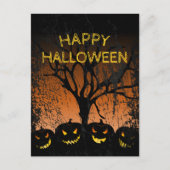 Jack-o-lantern Spooky Tree Halloween Briefkaart (Voorkant)