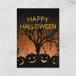 Jack-o-lantern Spooky Tree Halloween Classroom Visitekaartje