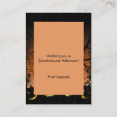 Jack-o-lantern Spooky Tree Halloween Classroom Visitekaartje (Achterkant)