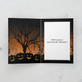 Jack-o-lantern Spooky Tree Halloween Kaart (Binnen)